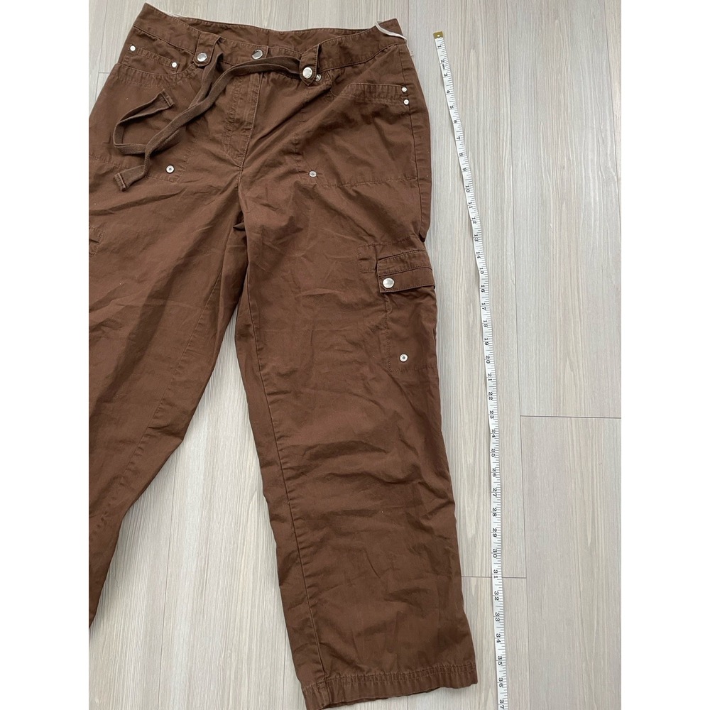 Jones New York Women's Chocolate Brown Cargo Pants Size 8 Y2K Grunge - Picture 6 of 6